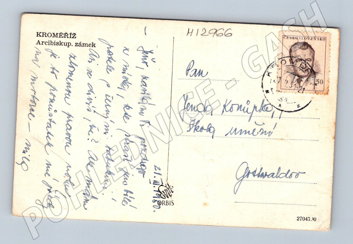 Pohlednice Arcibiskupský zámek Kroměříž (M12966)
