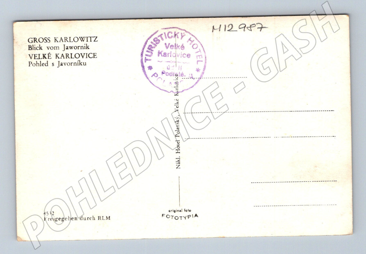 Pohlednice Velké Karlovice Pohled z Javorníku (M12987)