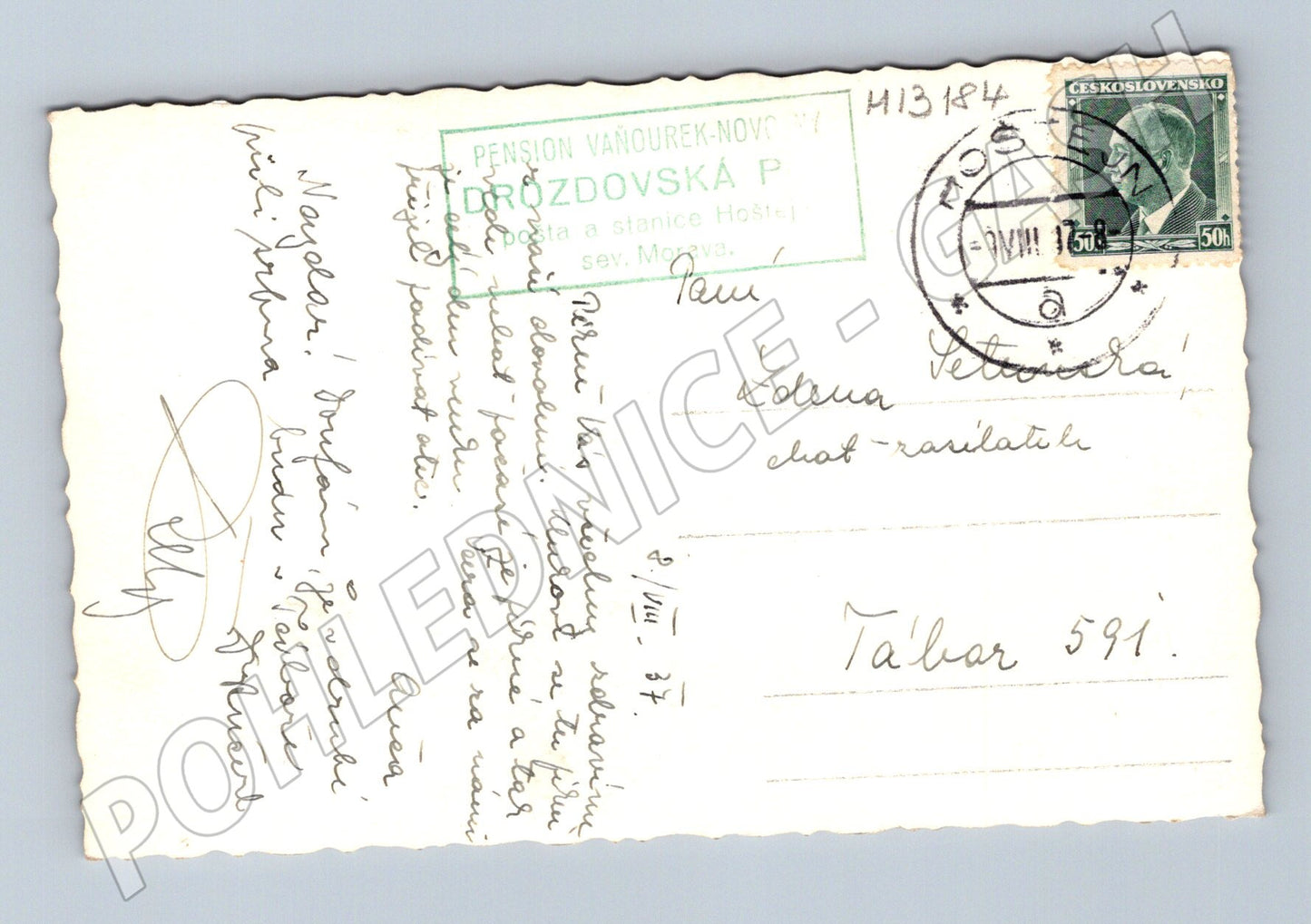 Pohlednice Hoštejn Penzion Vaňourek (M13184)