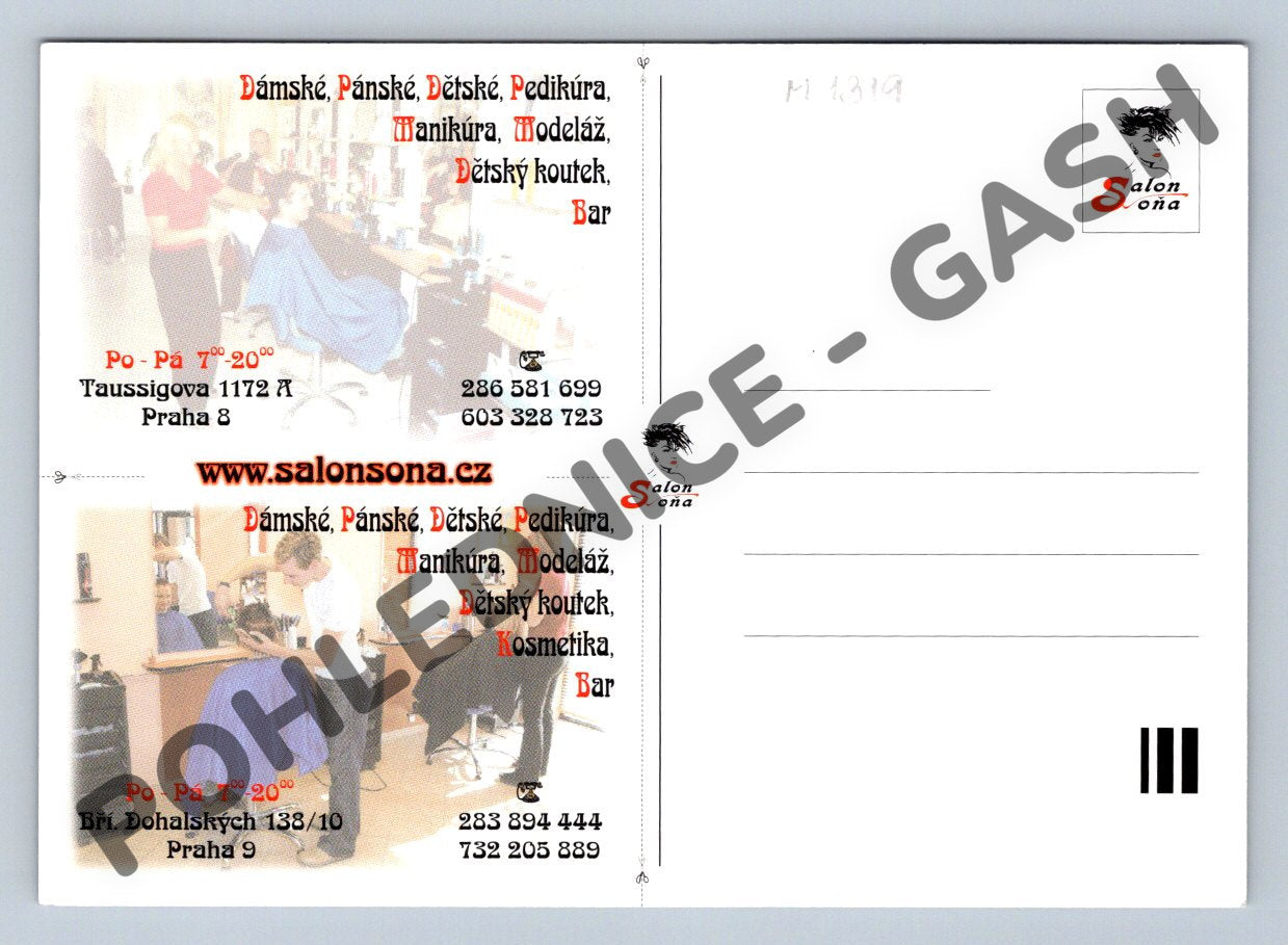 Pohlednice PF 2004 Salon Soňa Praha zimní motiv (M1319)