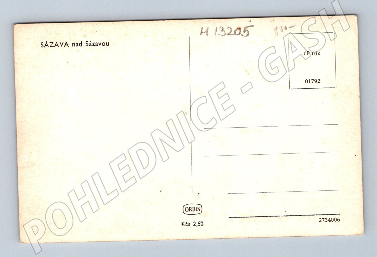 Pohlednice Sázava nad Sázavou, klášter a řeka (M13205)