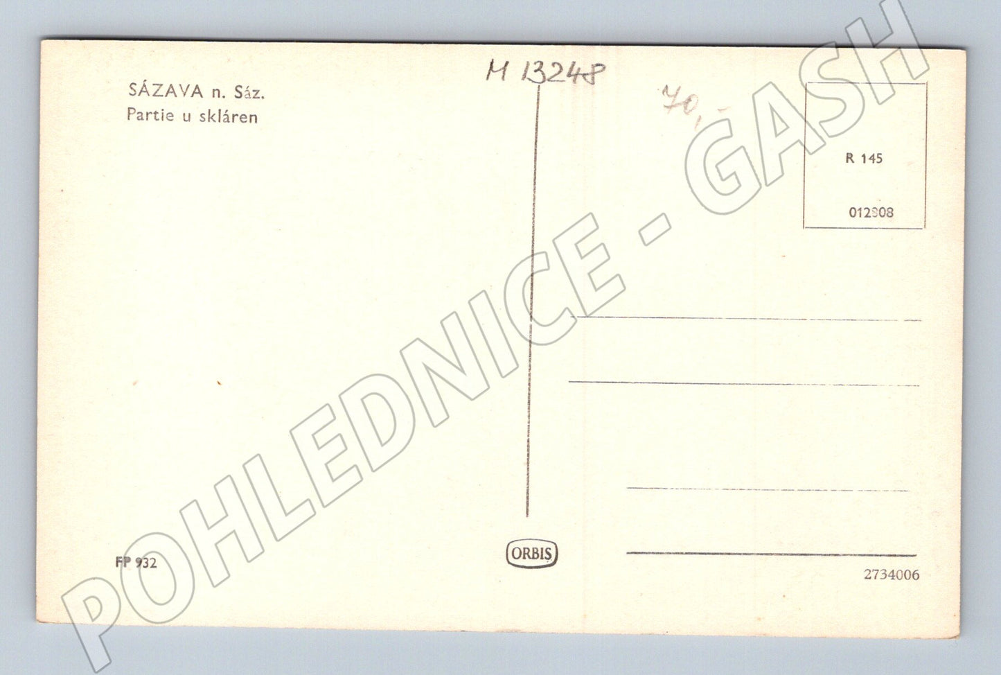 Pohlednice Sázava nad Sázavou partie u skláren Orbis (M13248)