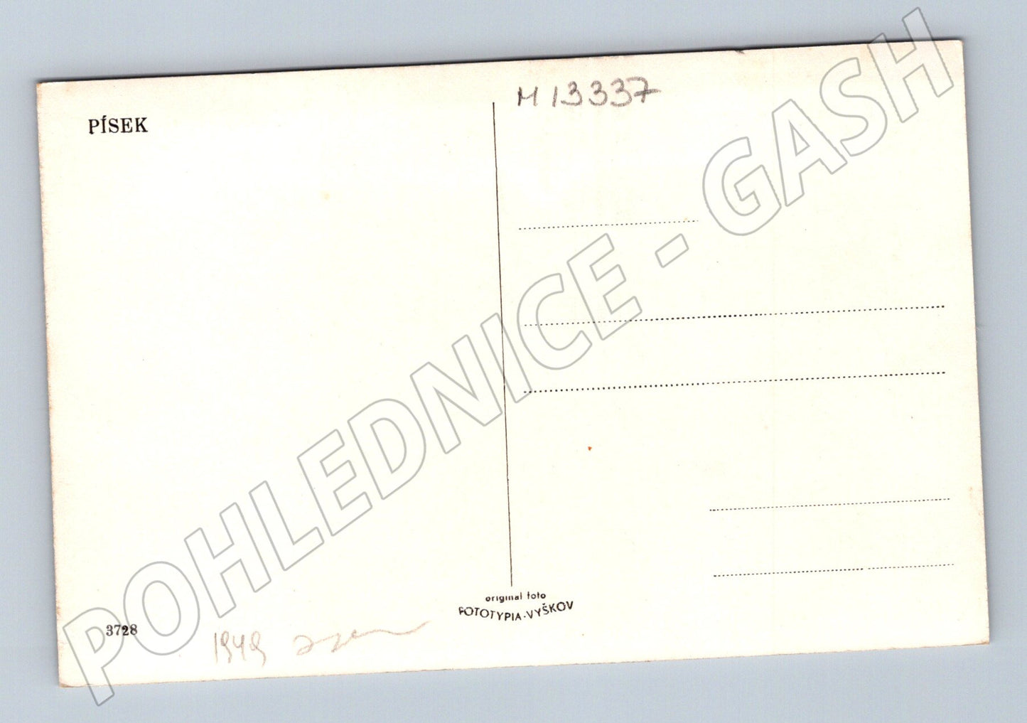 Pohlednice Písek Kamenný most černobílá 1948 (M13337)