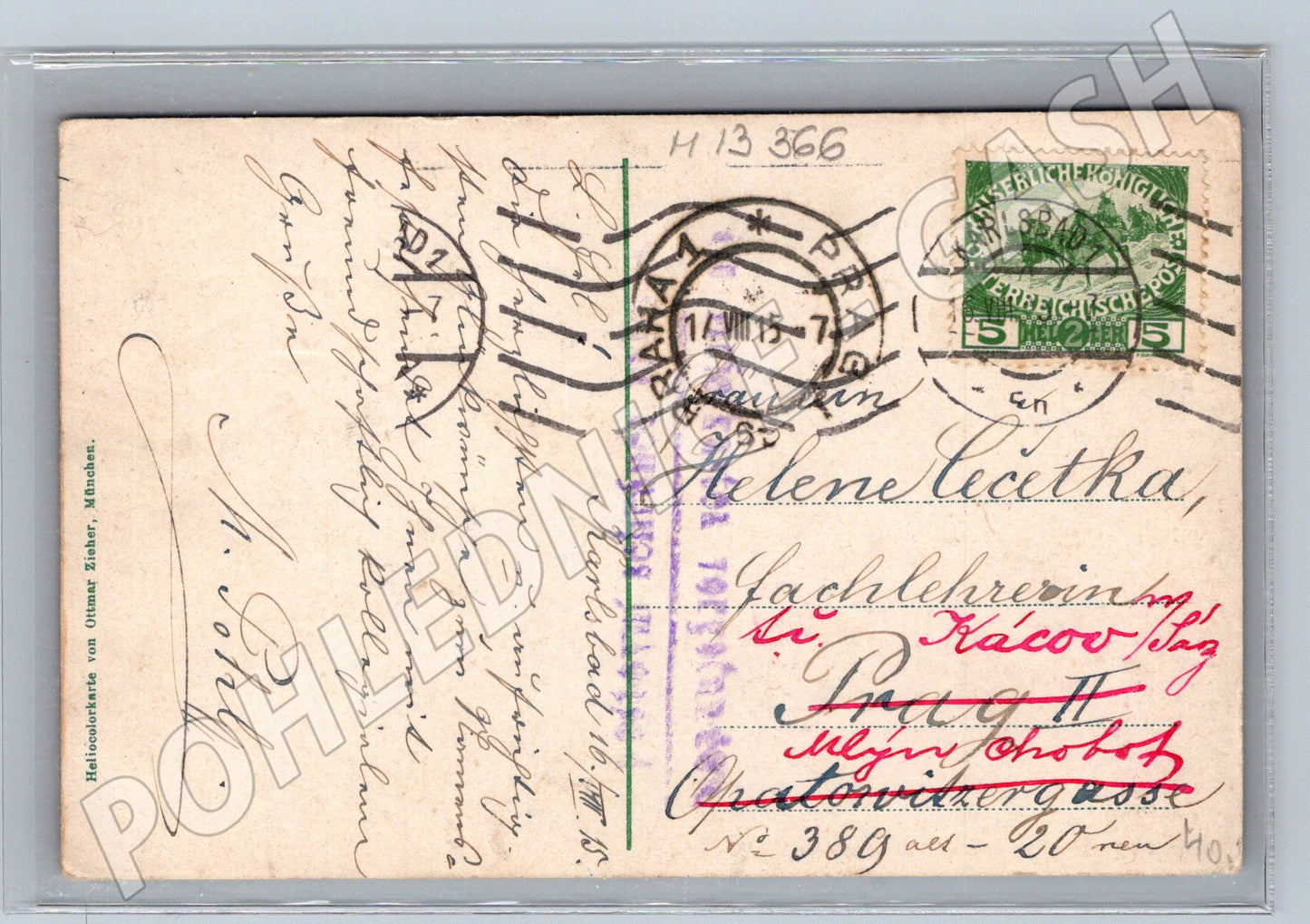 Pohlednice Karlovy Vary Mühlbrunnenquai 1915 (M13366)