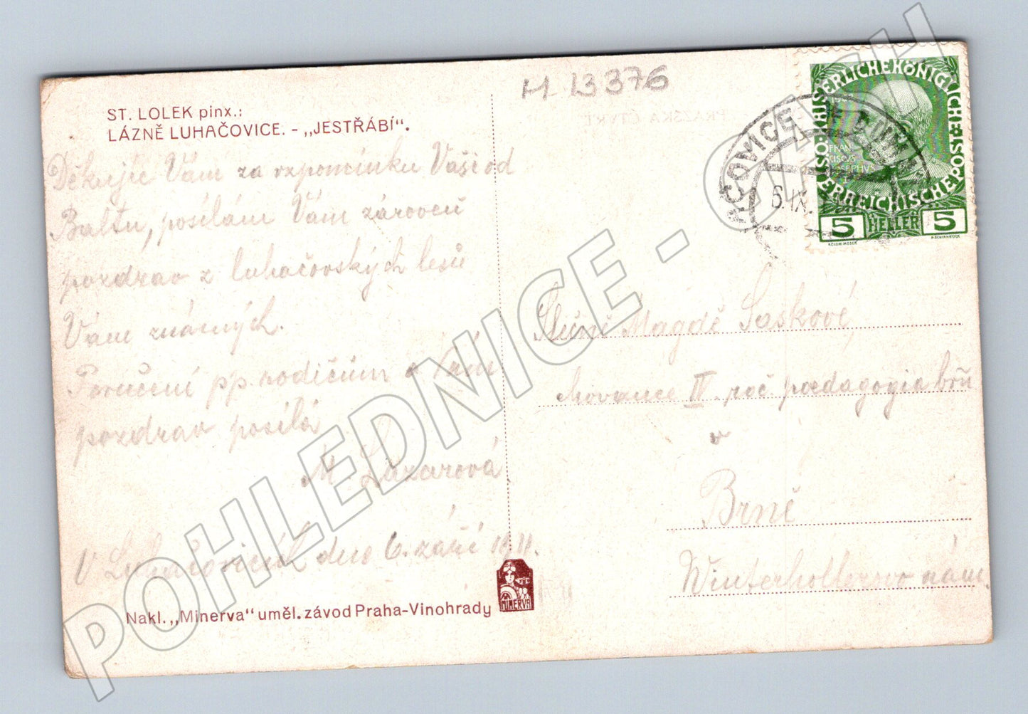 Pohlednice Luhačovice lázně Jestřabí do 1950 (M13376)