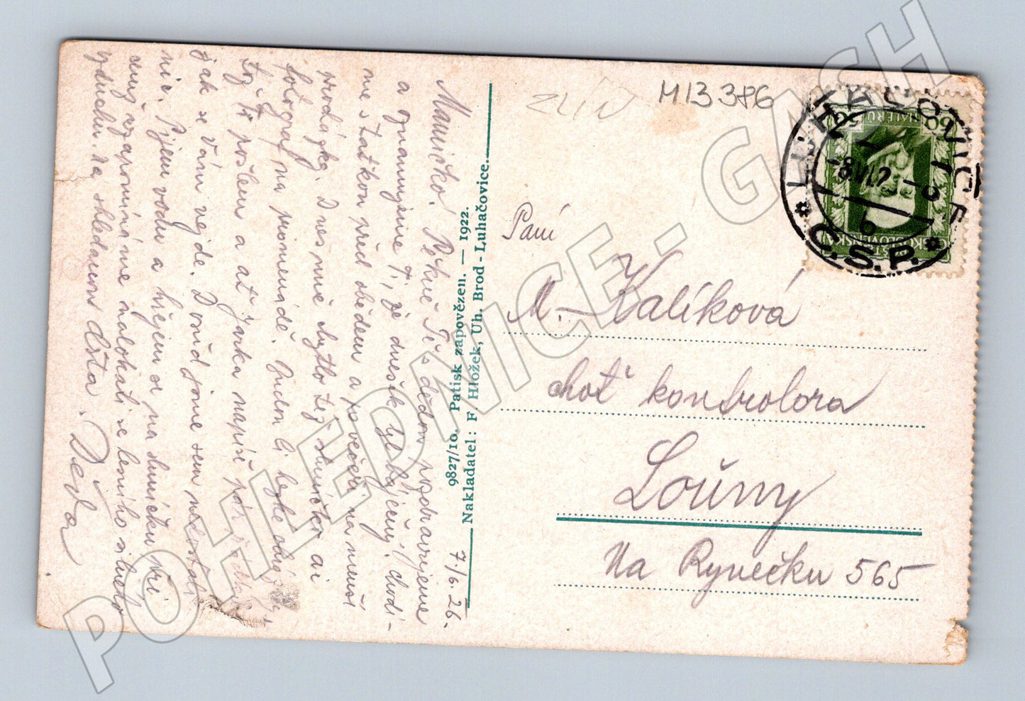Pohlednice Lázně Luhačovice pohled z lesní cesty 1922 (M13386)