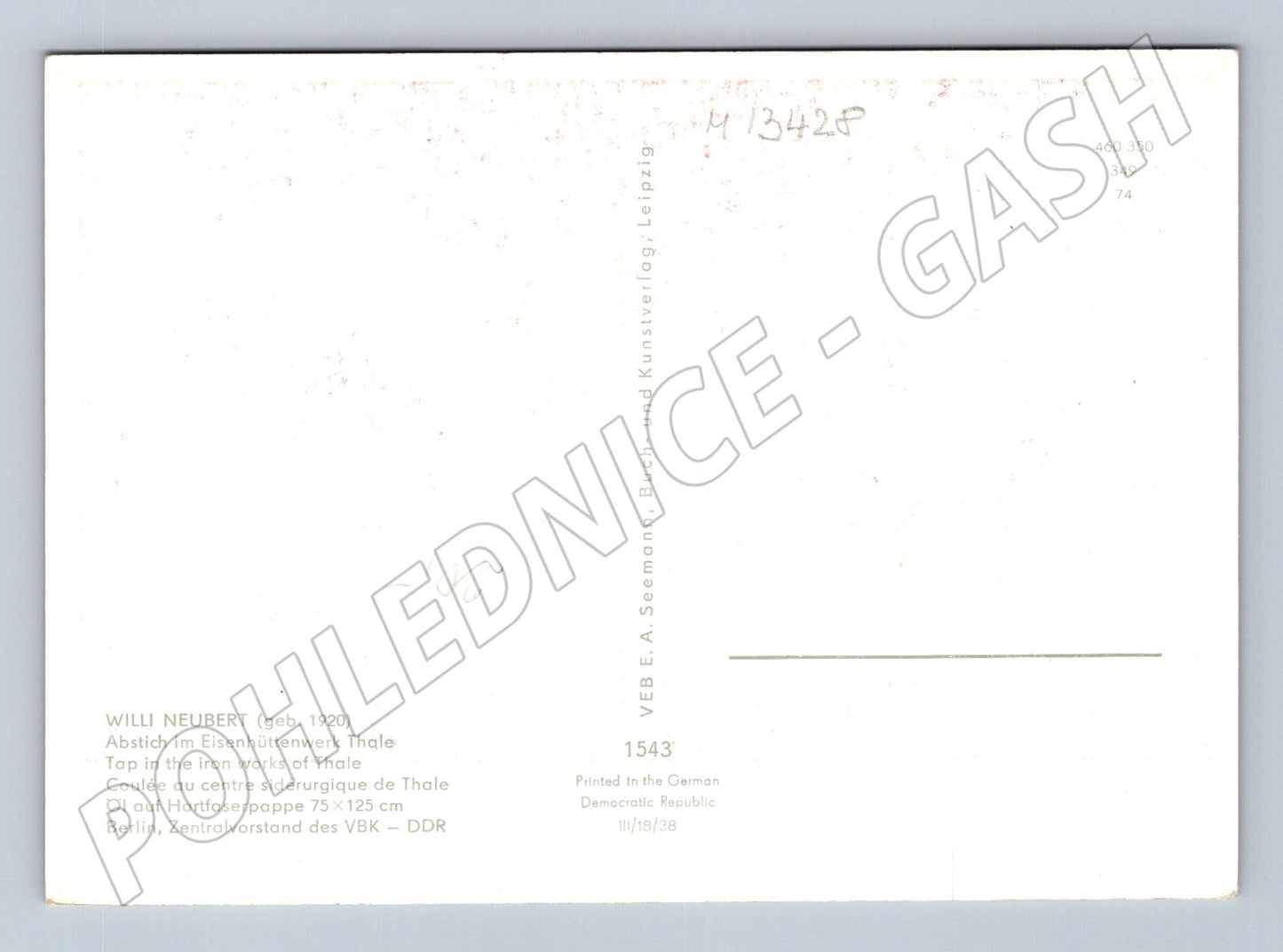 Pohlednice Abstich im Eisenhüttenwerk Thale (M13428)