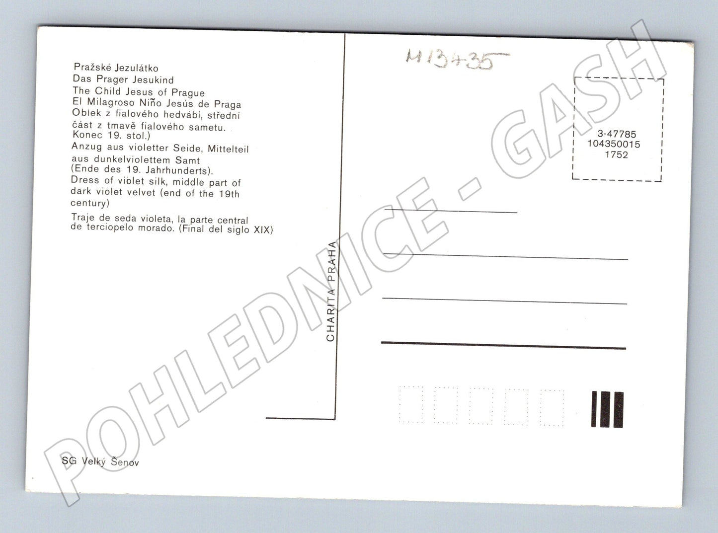 Pohlednice Pražské Jezulátko fialové roucho (M13435)