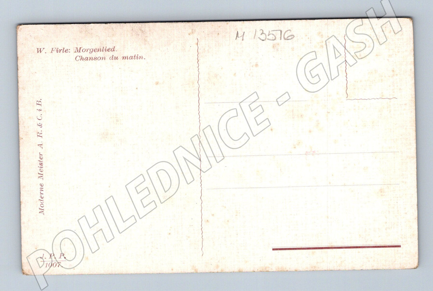 Pohlednice Morgenlied ženy u klavíru (M13516)