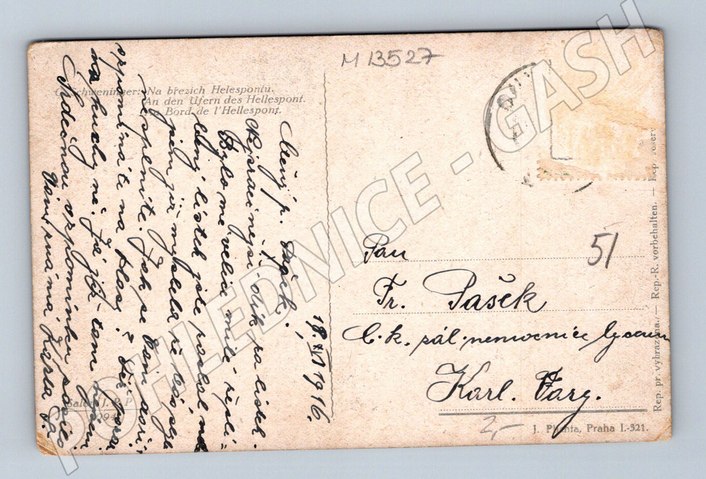Pohlednice Dvě ženy s lyrou 1916 (M13527)