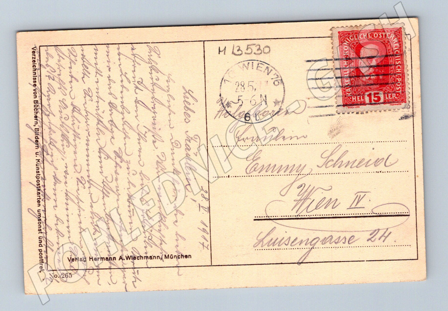 Pohlednice chlapec s houslemi Rakousko-Uhersko (M13530)