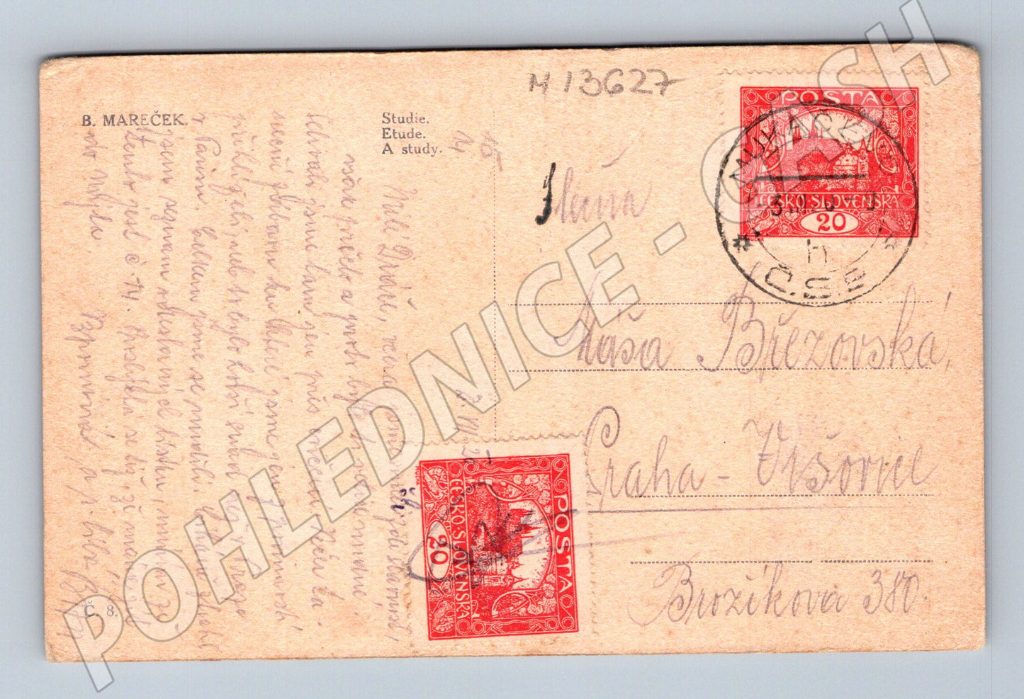 Pohlednice Studie ženy B. Mareček (M13627)