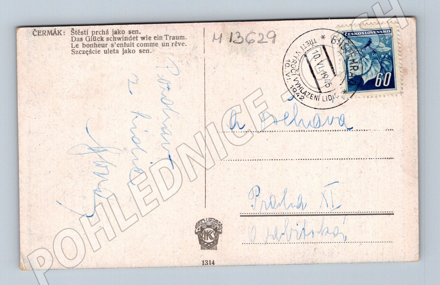 Pohlednice žena u moře Malovaná pohlednice (M13629)