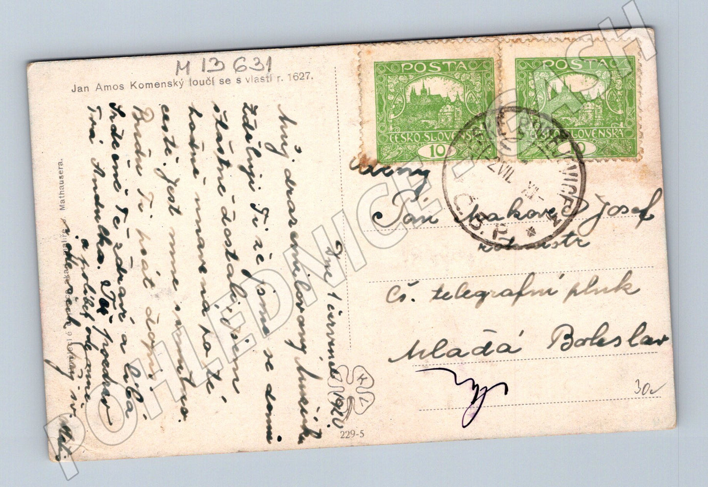 Pohlednice Jan Amos Komenský Loučení s vlastí (M13631)