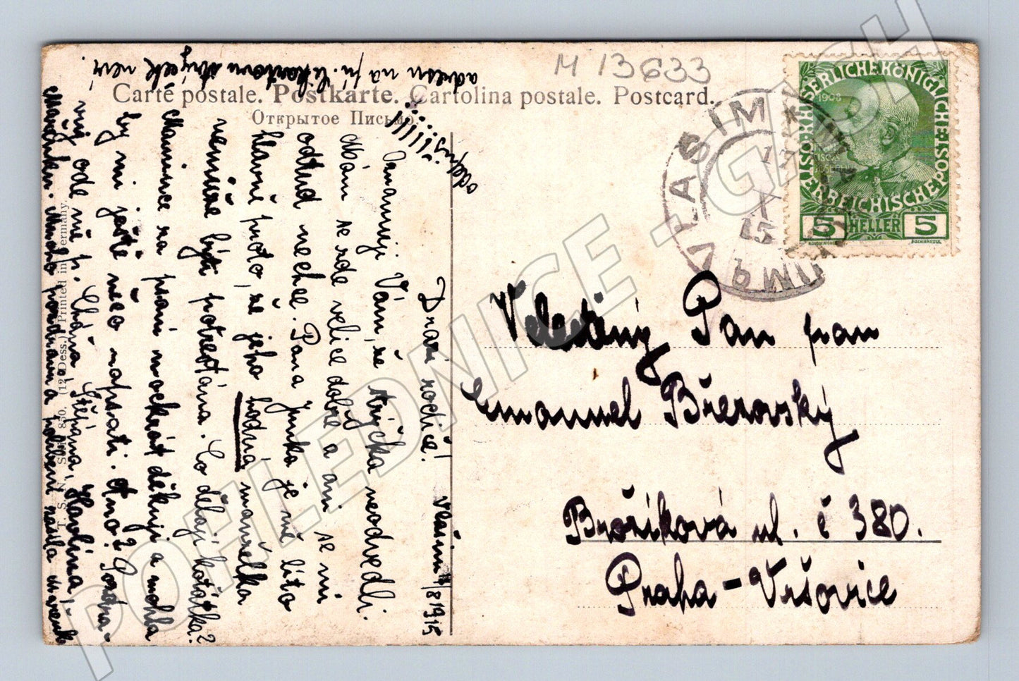 Pohlednice Krajina s kostelíkem (M13633)