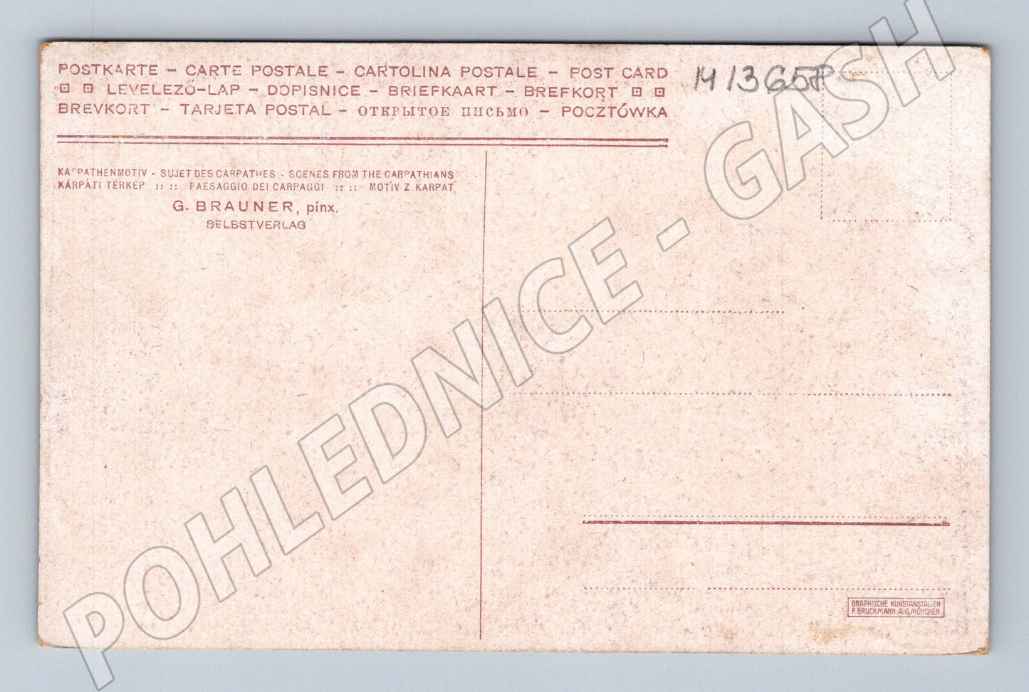 Pohlednice Karpatská vesnice etnografie (M13658)
