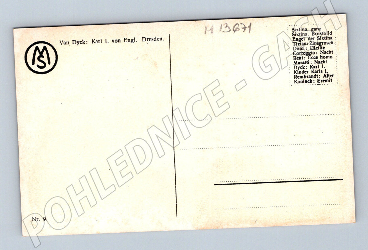 Pohlednice Karel I. z Anglie (M13671)