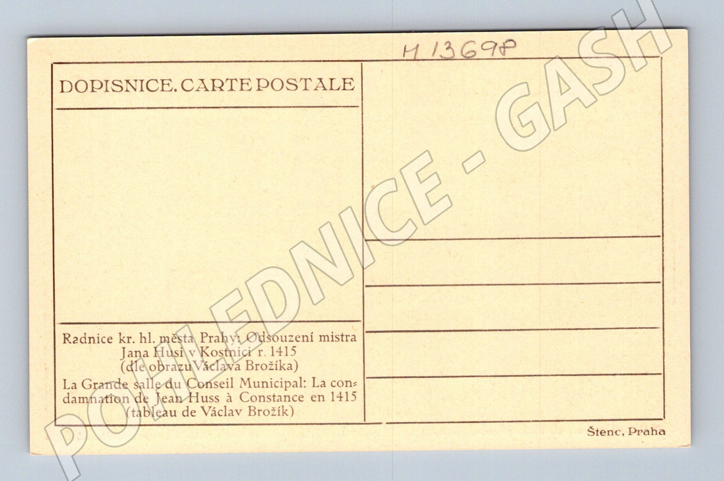 Pohlednice Odsouzení mistra Jana Husa (M13698)