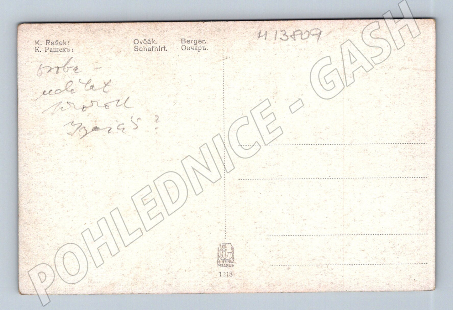 Pohlednice Ovčák s ovcemi K. Rašek (M13809)