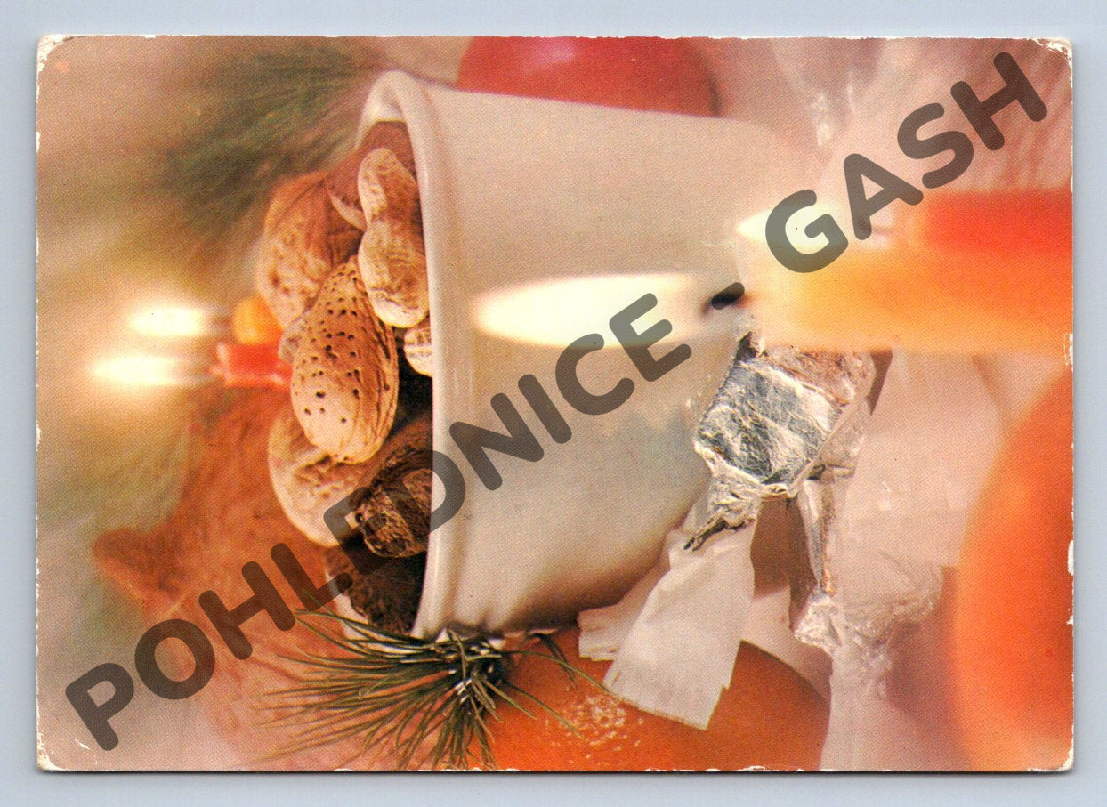 Pohlednice Vánoční Československo 1985 sváteční zátiší (M1385)