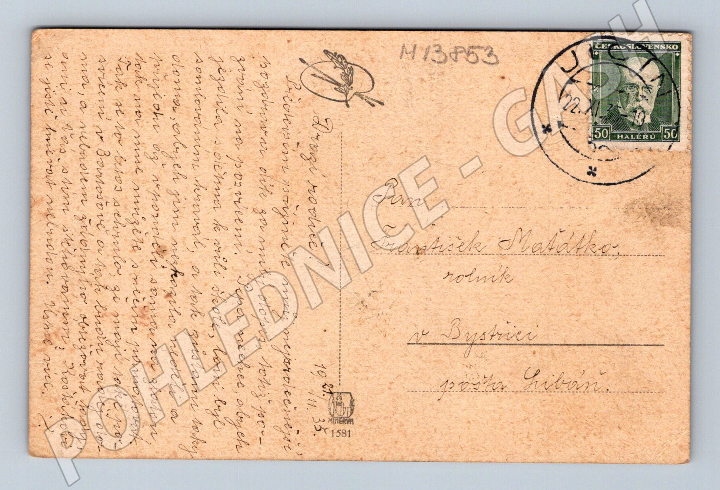 Pohlednice česká krajina poštou prošlá 1922 (M13853)