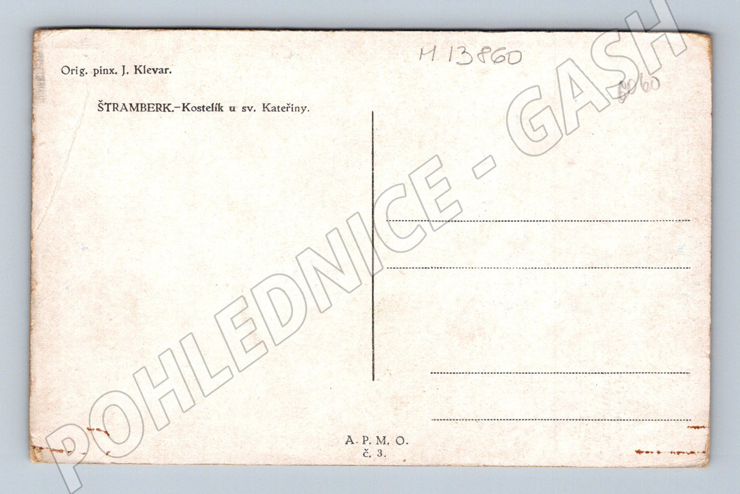 Pohlednice Štramberk Kostelík sv. Kateřiny J. Klevar (M13860)