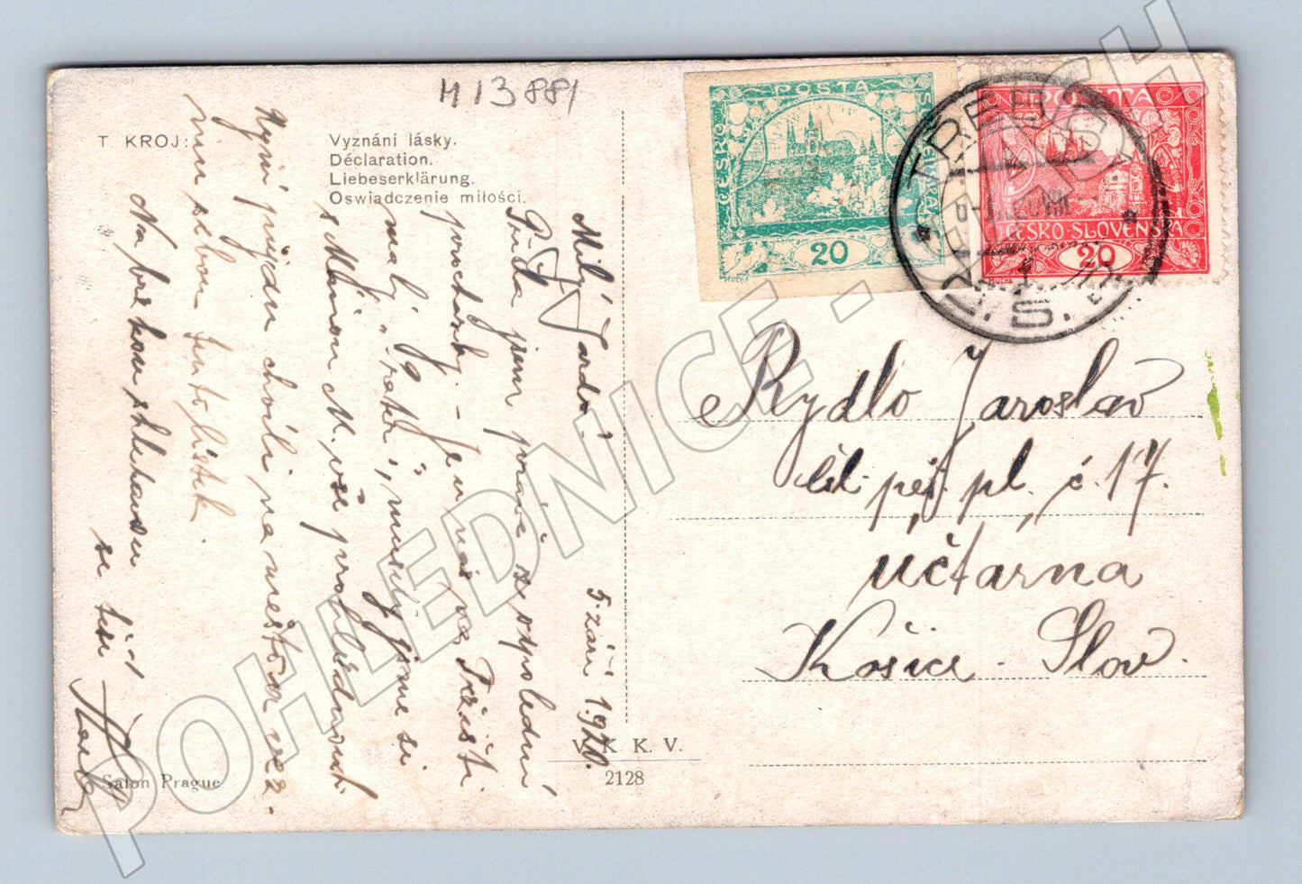 Pohlednice romantika 1924 Československo (M13881)