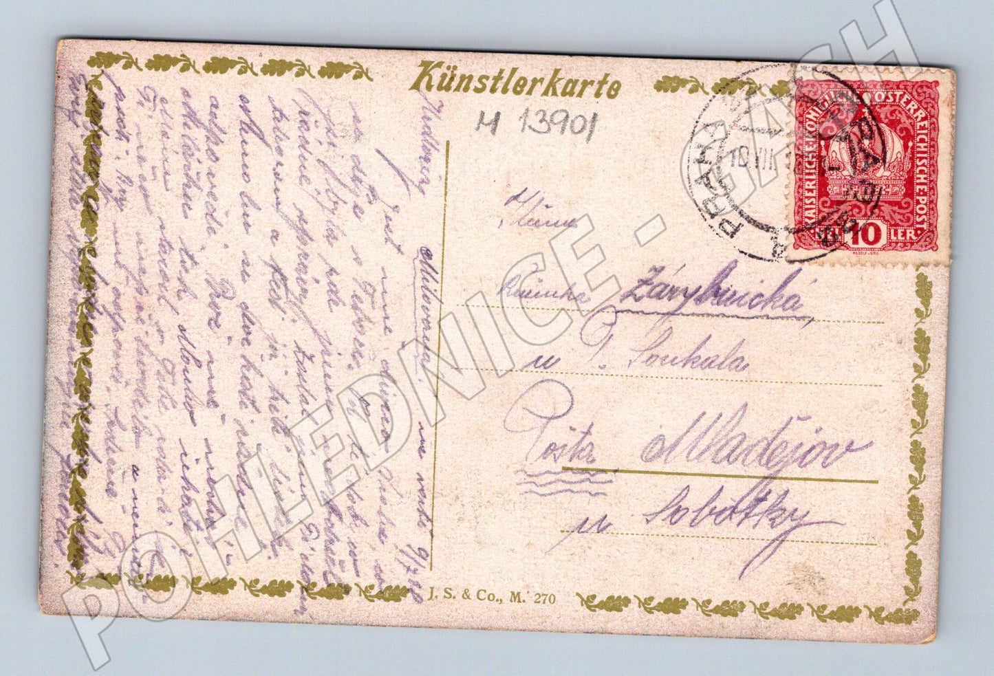 Pohlednice hrad RU umělecký motiv (M13901)