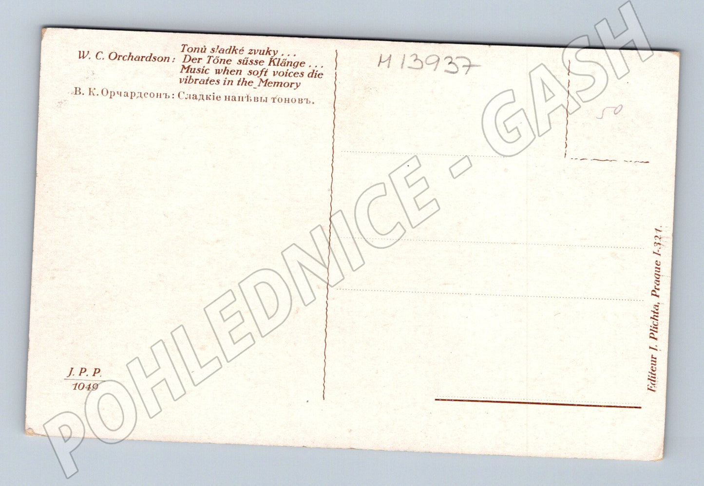 Pohlednice W. C. Orchardson – Tónů sladké zvuky (M13937)