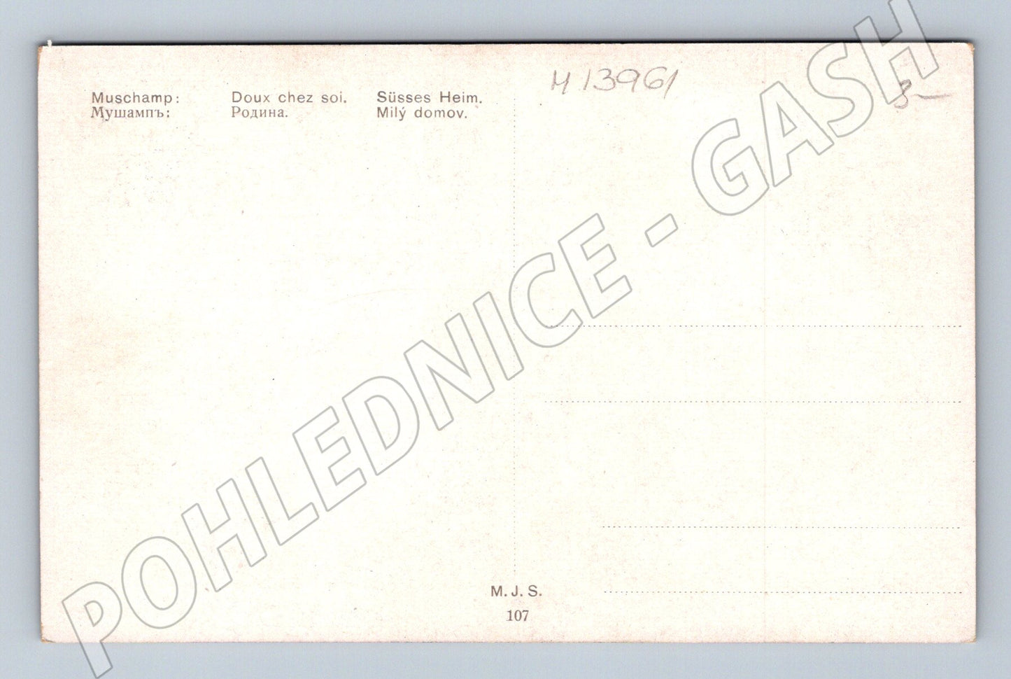 Pohlednice Muschamp – Milý domov, rodinná idyla (M13961)