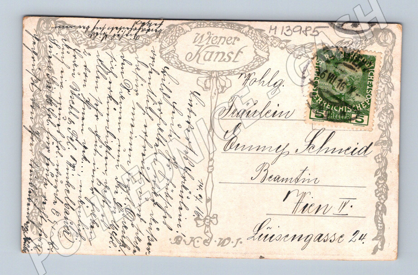 Pohlednice E. O. Brautihal – Einsamkeit, interiér (M13985)