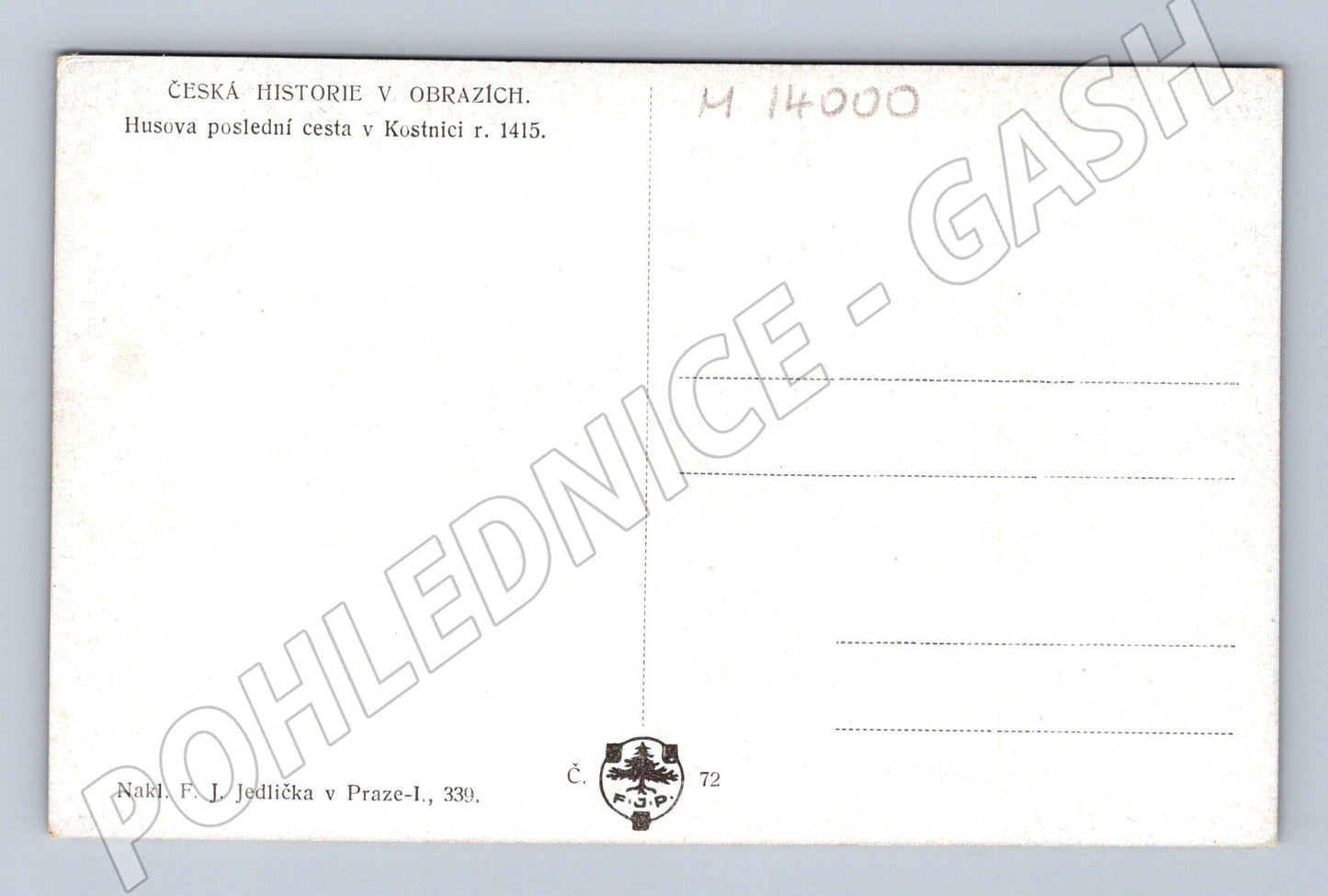 Pohlednice Husova poslední cesta v Kostnici (M14000)