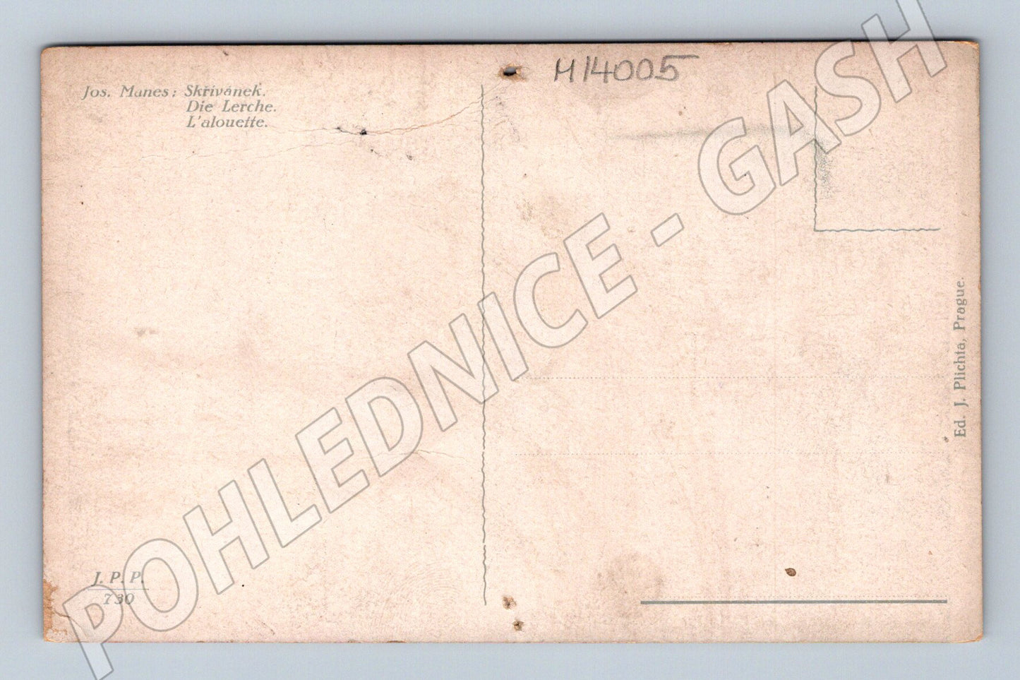 Pohlednice Josef Mánes – Skřivánek, umělecká (M14005)