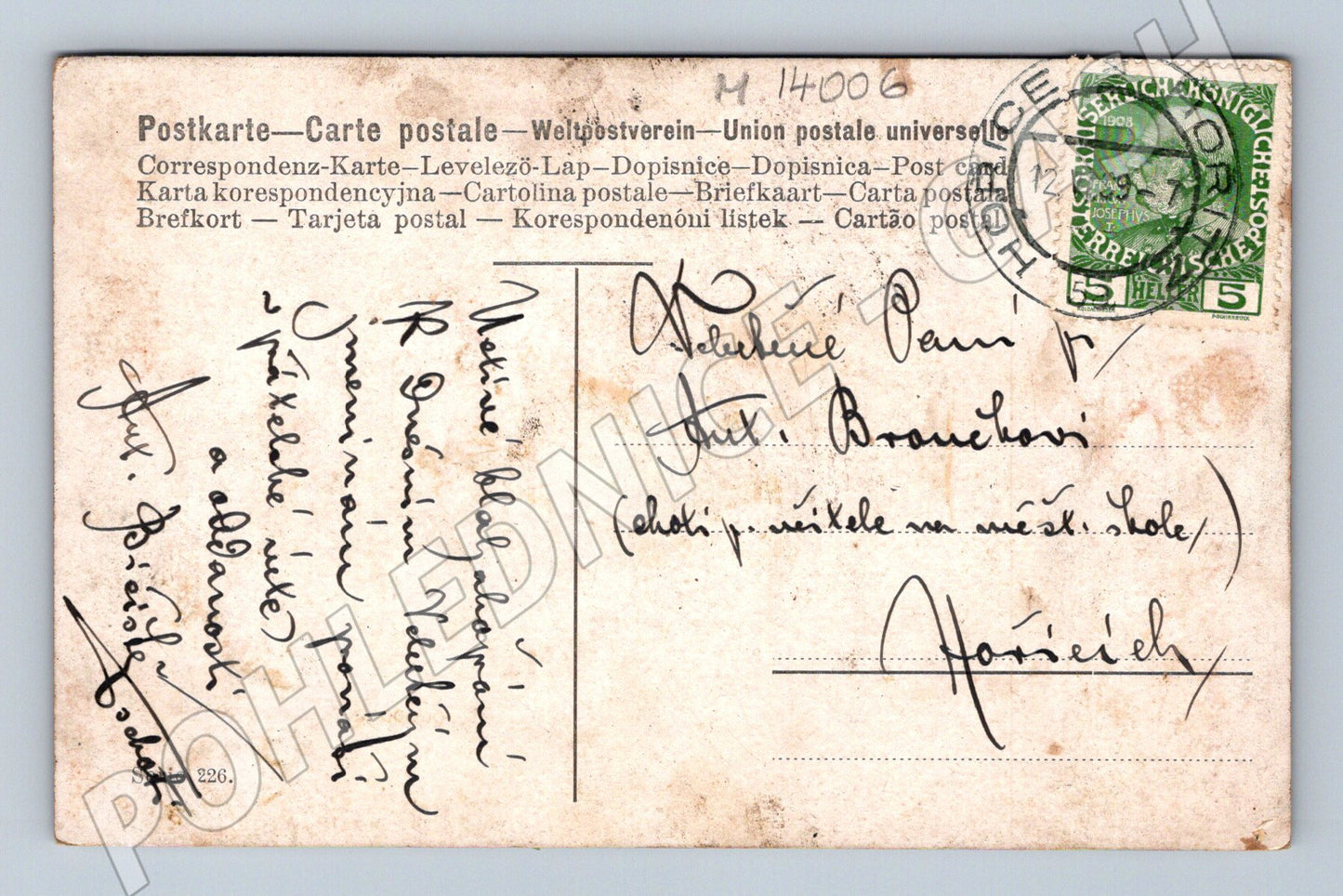Pohlednice Malovaná krajina 1909, Rakousko-Uhersko (M14006)