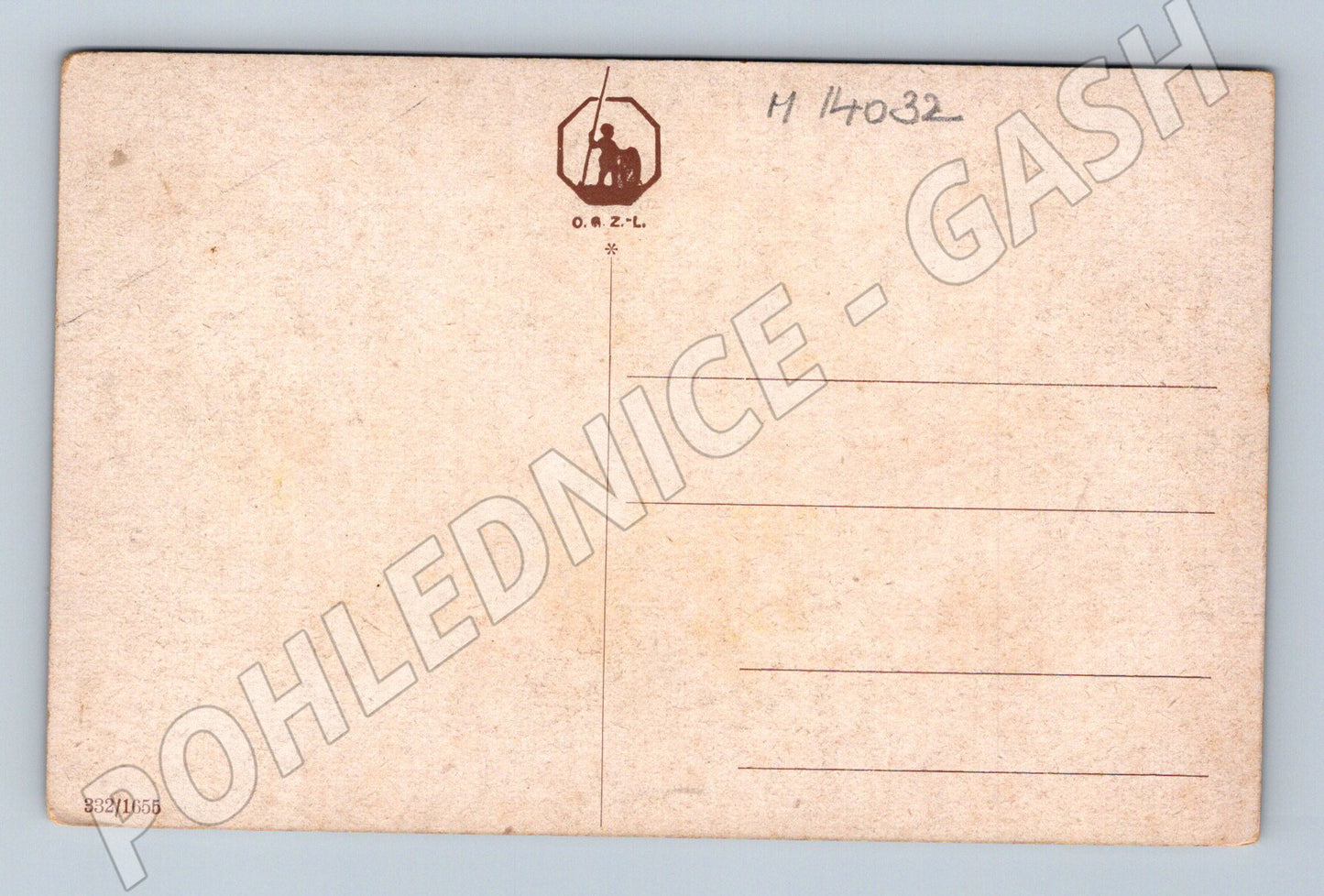 Pohlednice Krajina s rybníkem a stromy – malba (M14032)