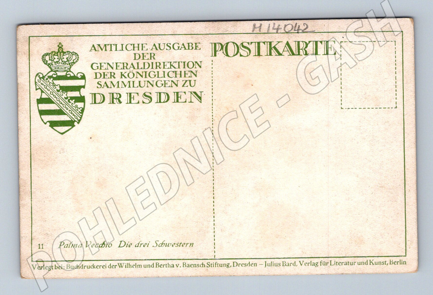 Pohlednice Palma Vecchio – Tři sestry, umění (M14042)