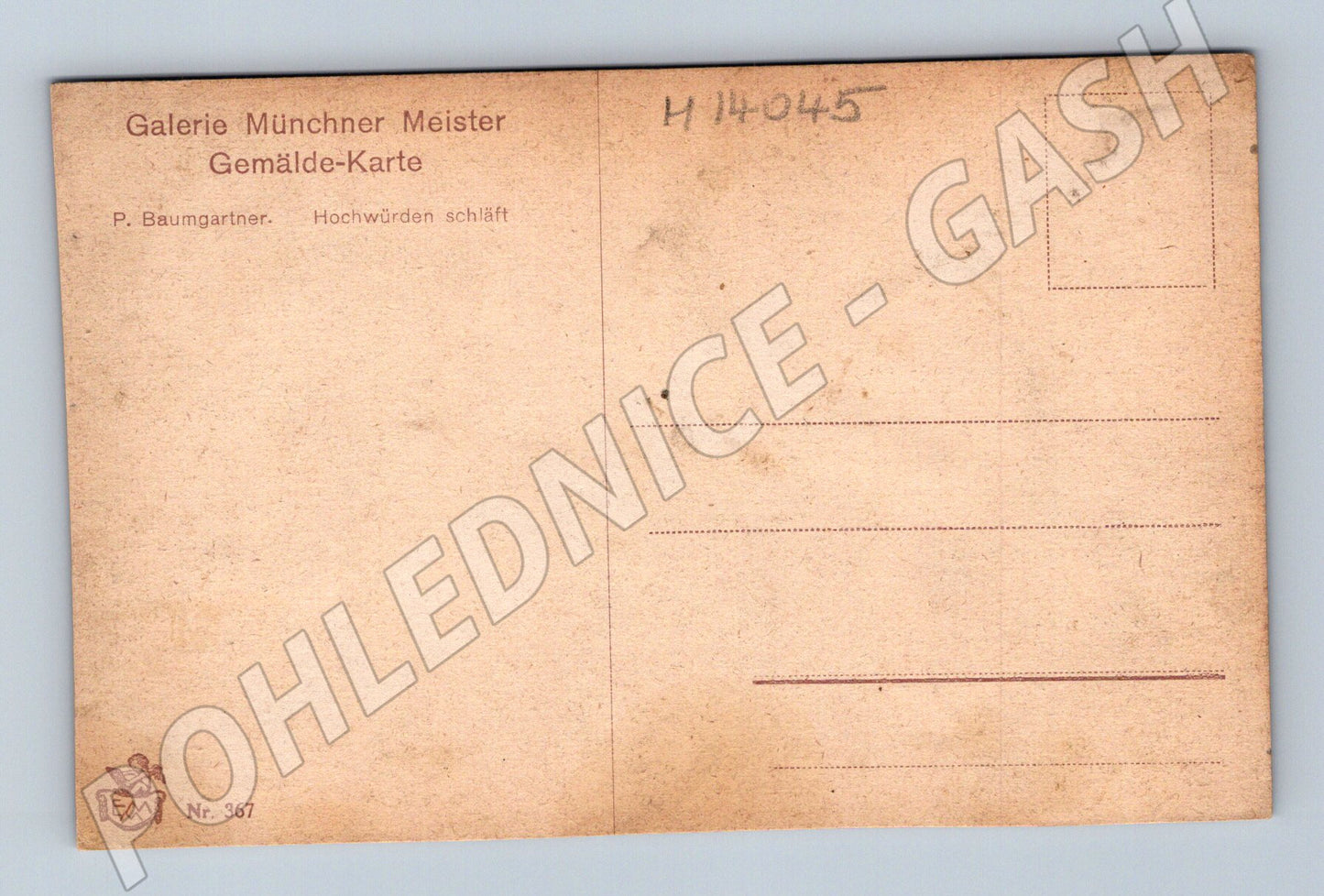 Pohlednice Hochwürden schläft – P. Baumgartner (M14045)