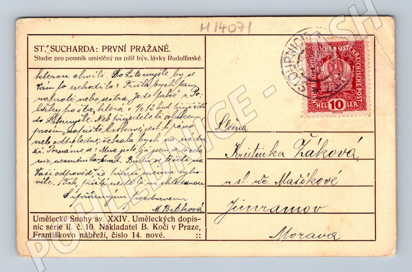 Pohlednice První Pražané památník St. Suchardy (M14071)