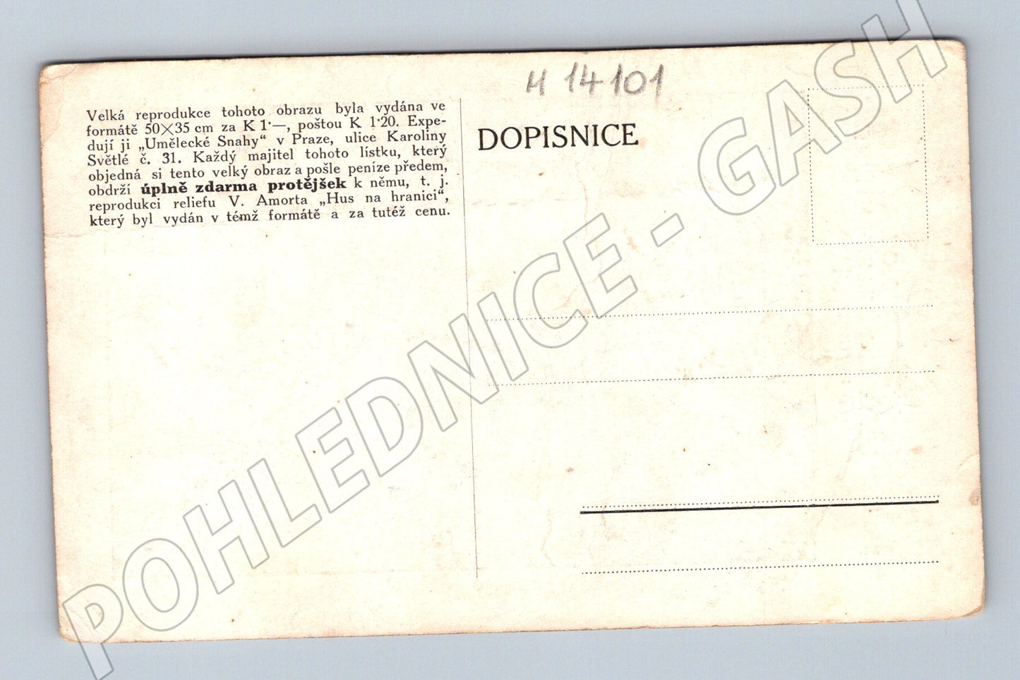 Pohlednice Jan Hus ve vězení (M14101)