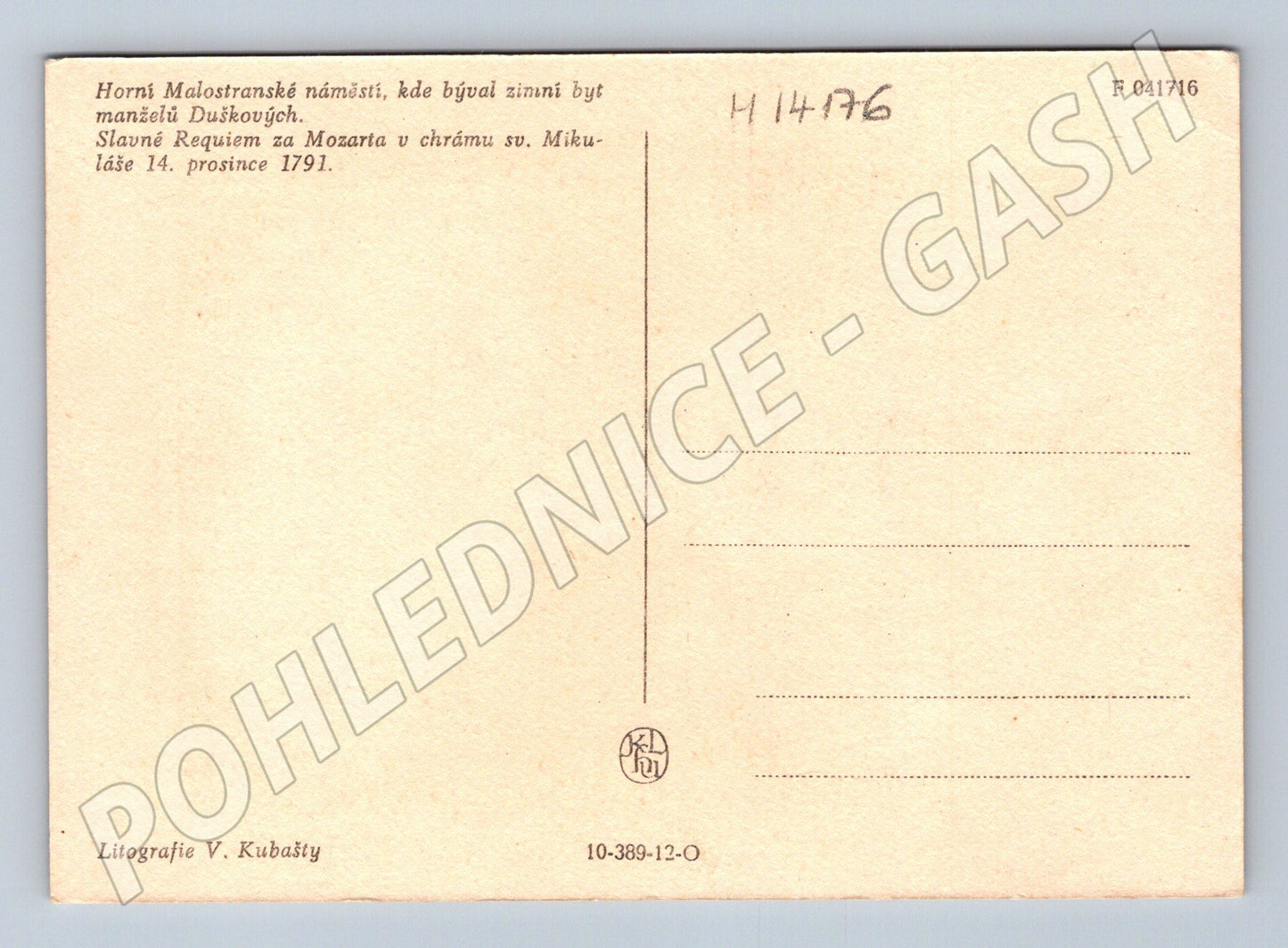 Pohlednice Malostranské náměstí Kubašta (M14176)