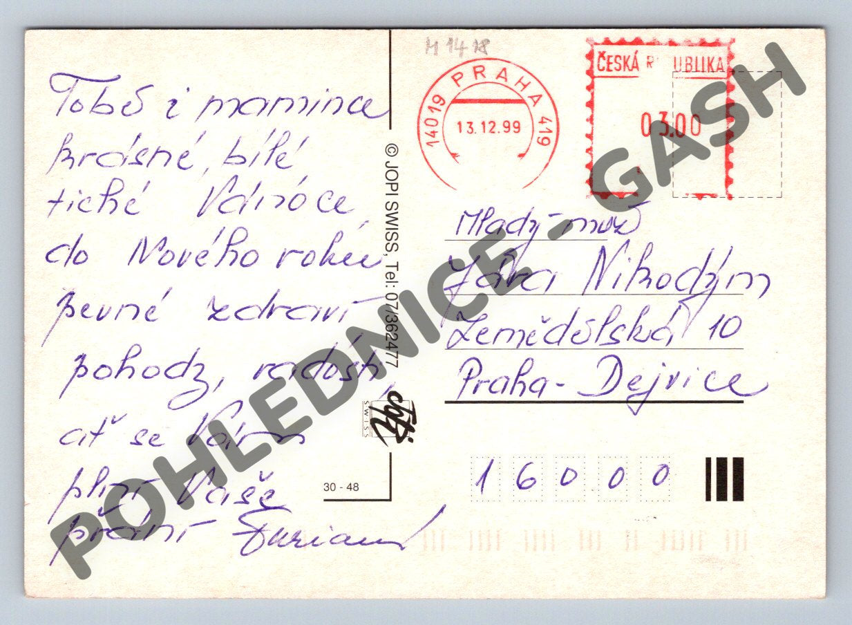 Pohlednice Novoroční kominík ČR 1999 (M1418)