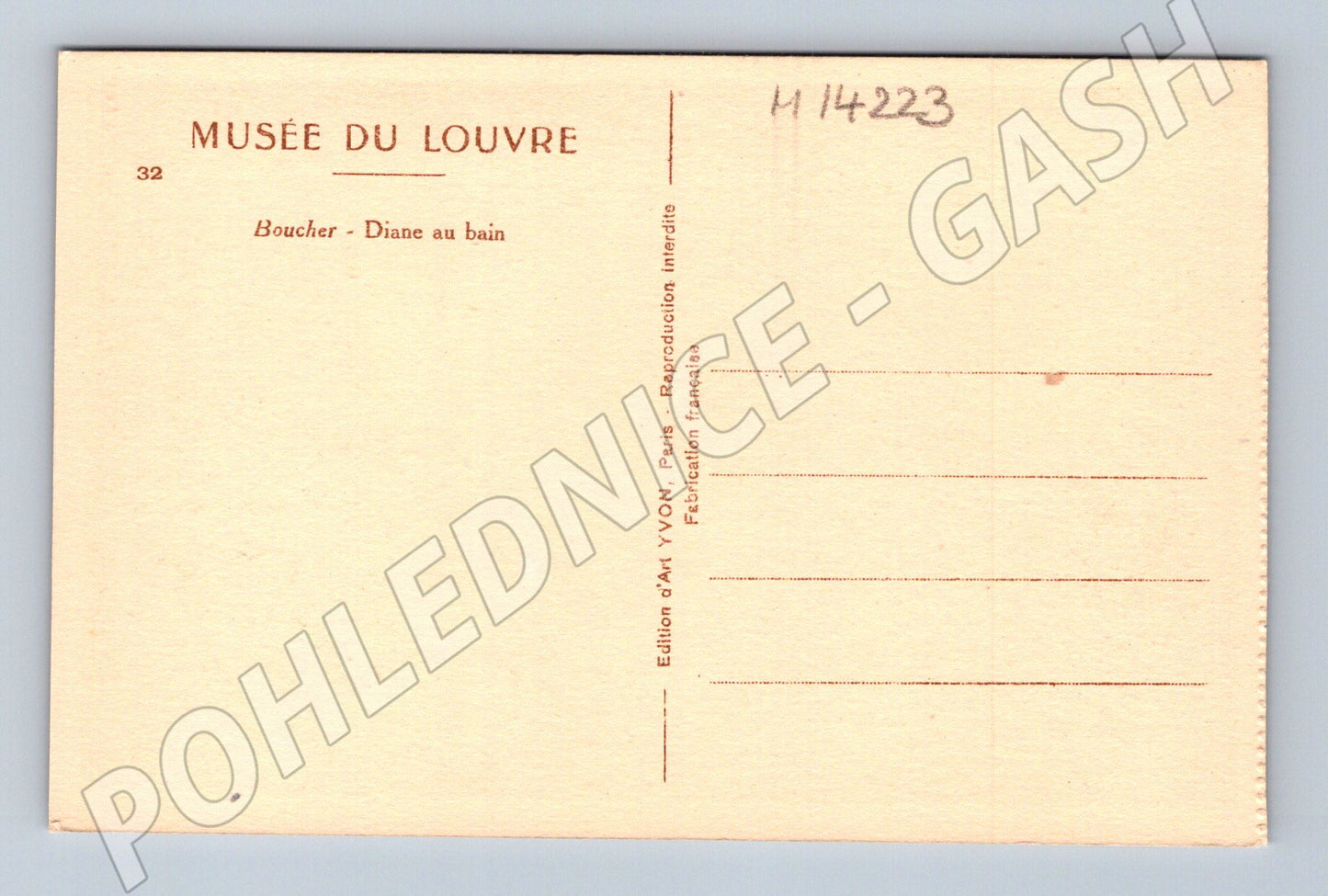 Pohlednice Musée du Louvre – Boucher: Diane au bain (M14223)
