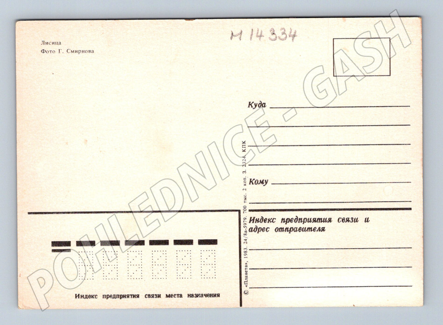 Pohlednice liška zvířecí motiv (M14334)