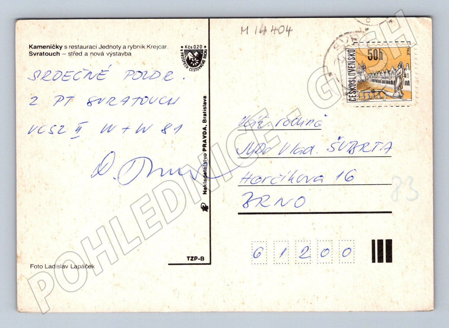 Pohlednice Kameníčky Svratouch 1981 (M14404)