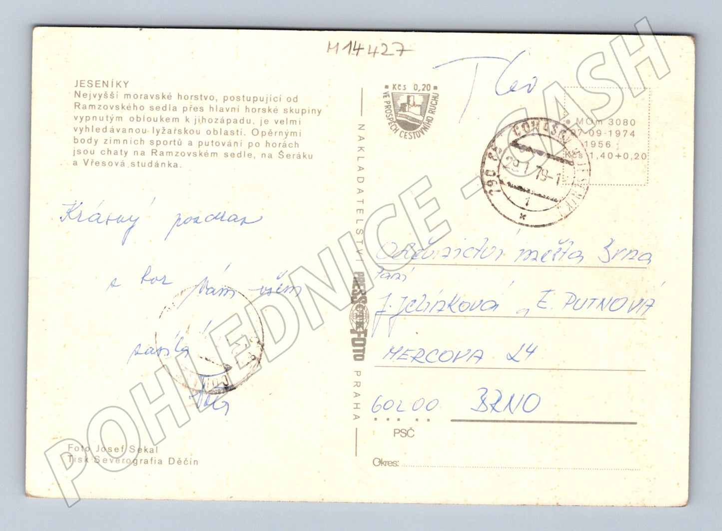 Pohlednice Jeseníky zimní koláž (M14427)