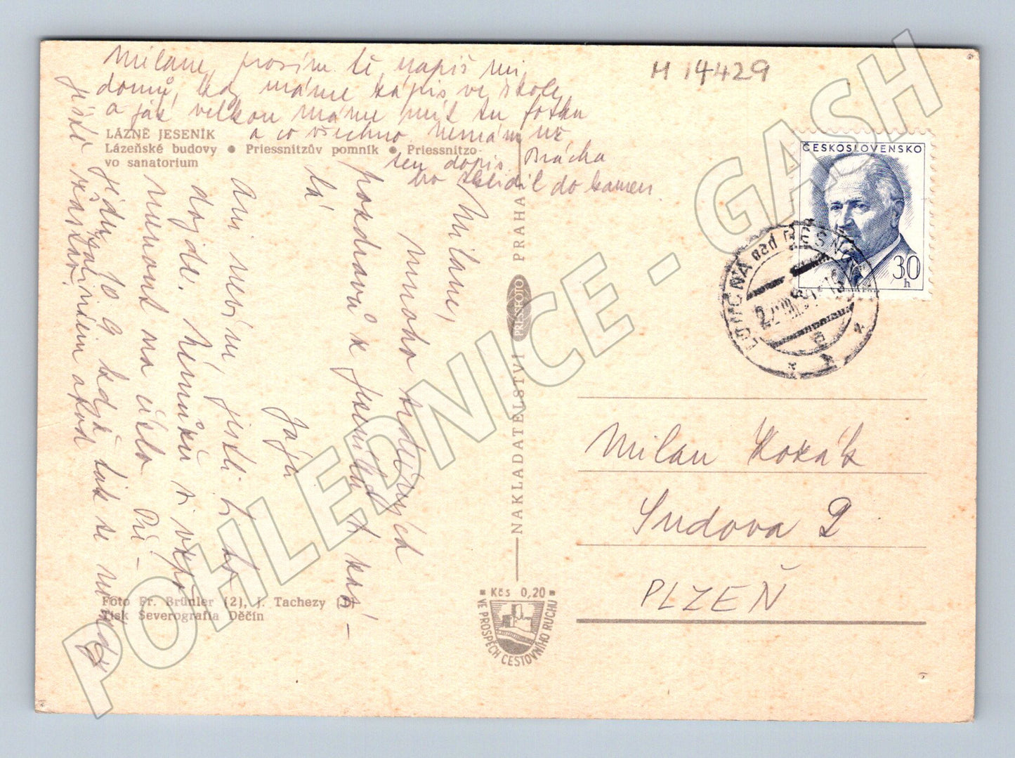 Pohlednice Lázně Jeseník použité barevné (M14429)