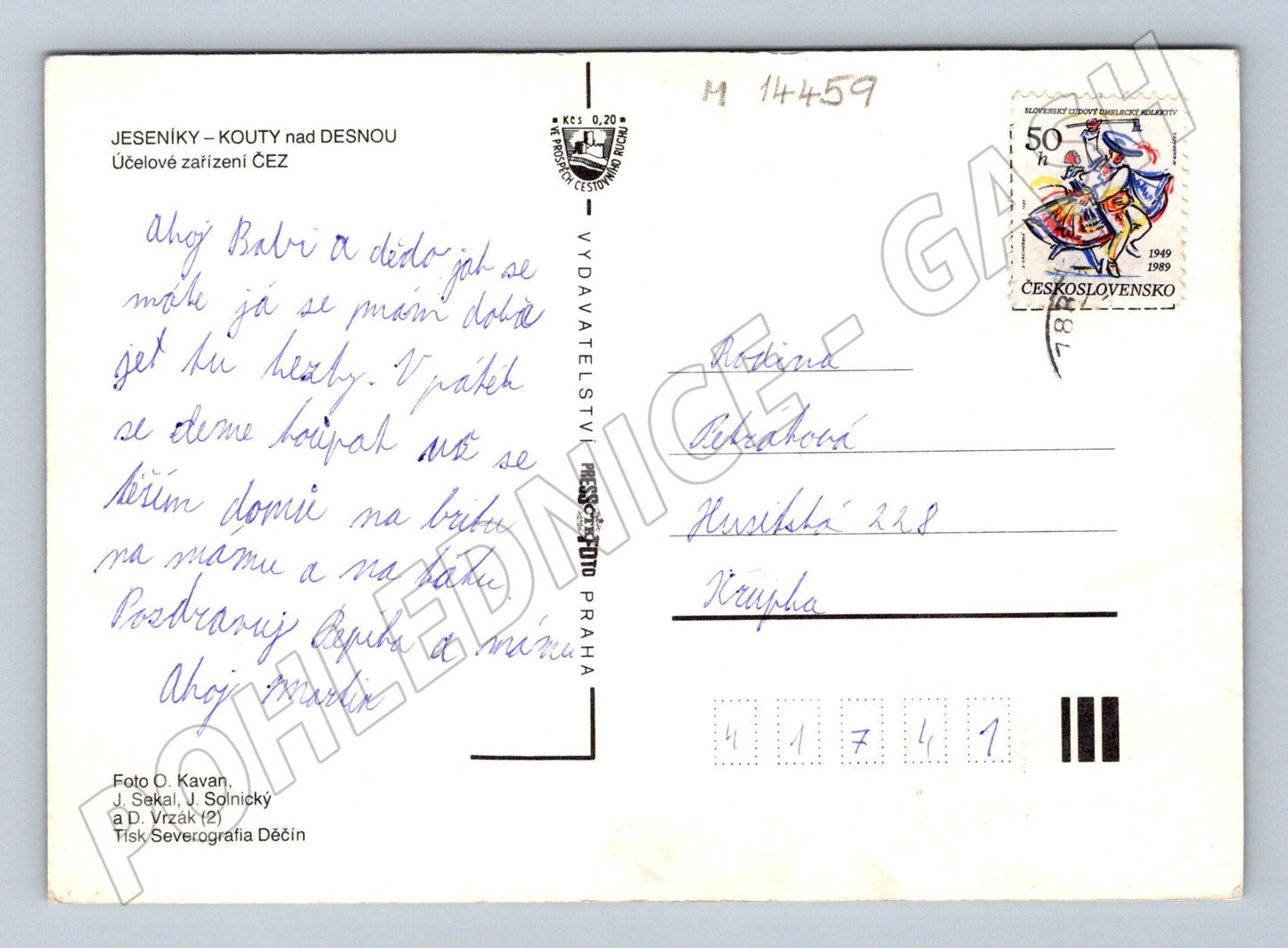Pohlednice KOUTY NAD DESNOU Jeseníky (M14459)