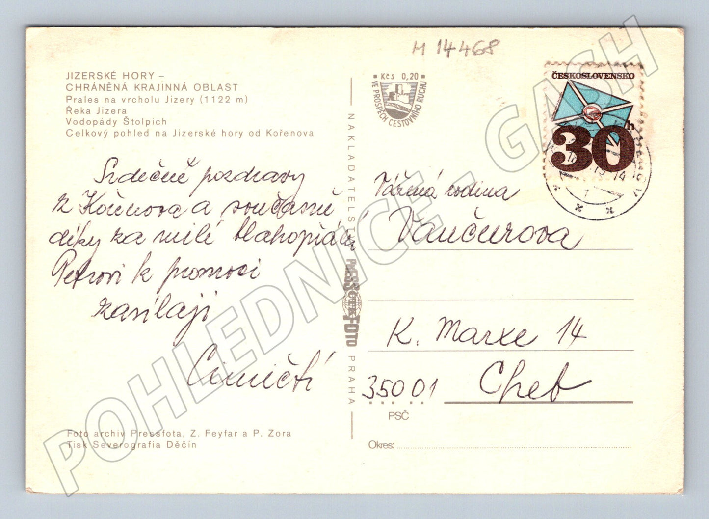 Pohlednice Jizerské hory více motivů (M14468)
