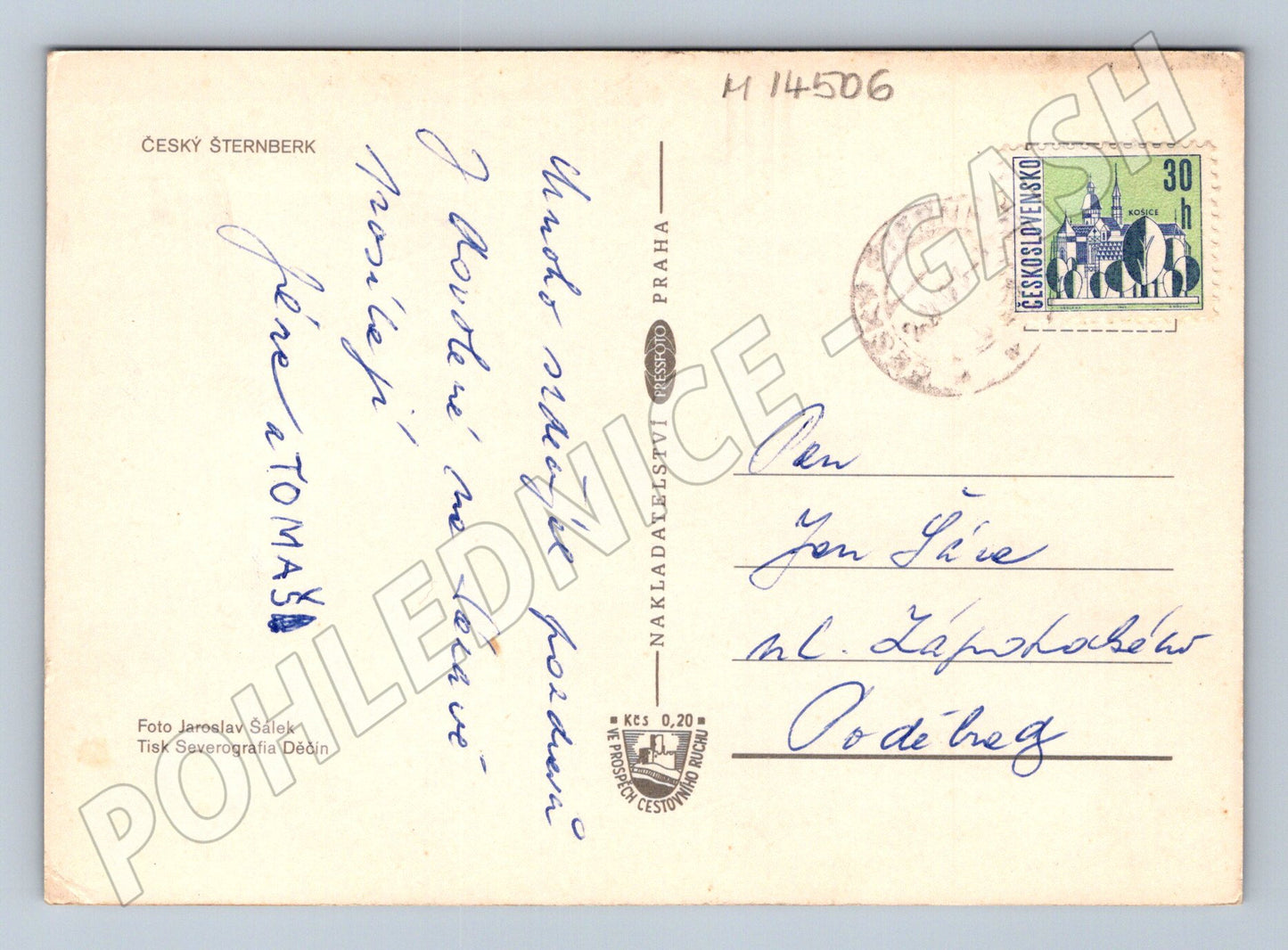 Pohlednice Český Šternberk letecký pohled (M14506)