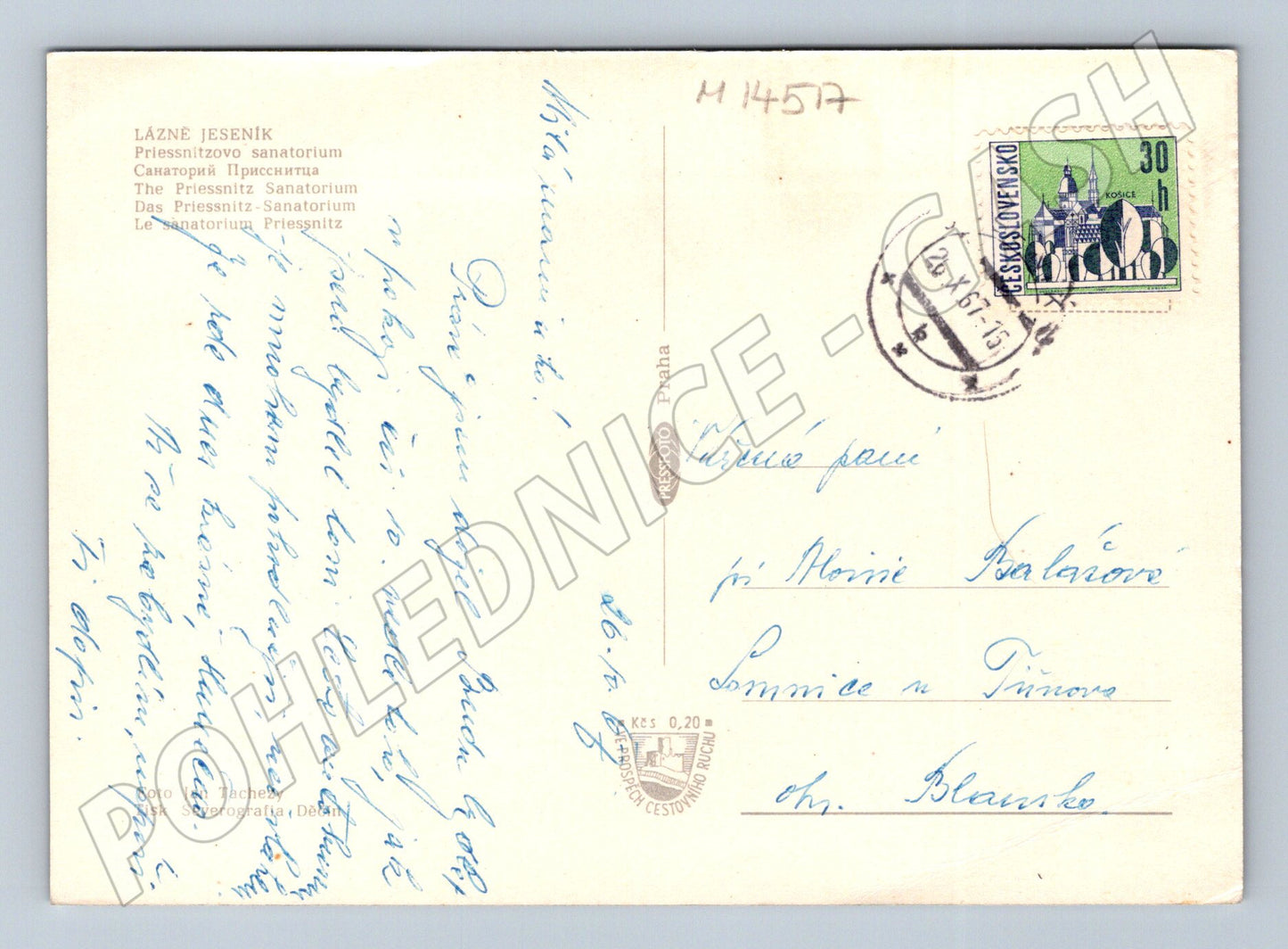 Pohlednice Priessnitzovo sanatorium Lázně Jeseník (M14517)